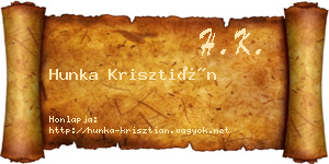 Hunka Krisztián névjegykártya
